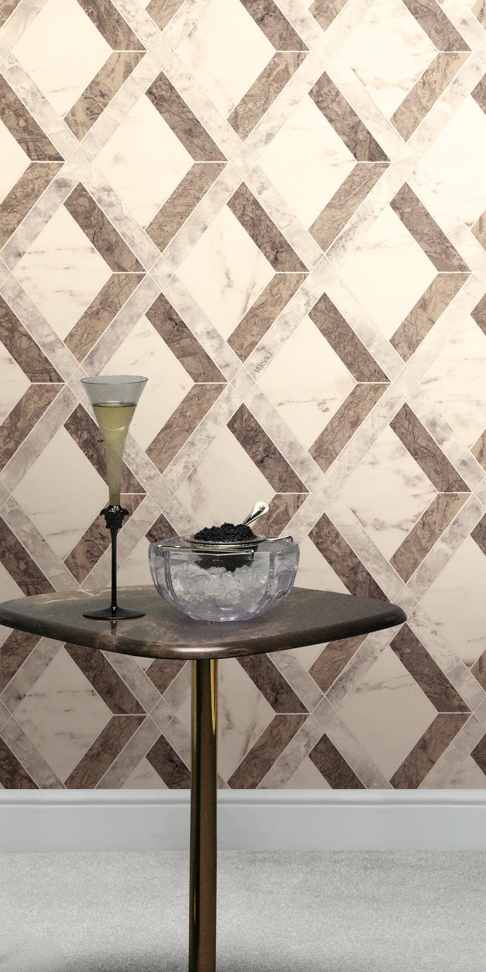 Versace 6-Vliestapete Vinyltapete Braun Rauten