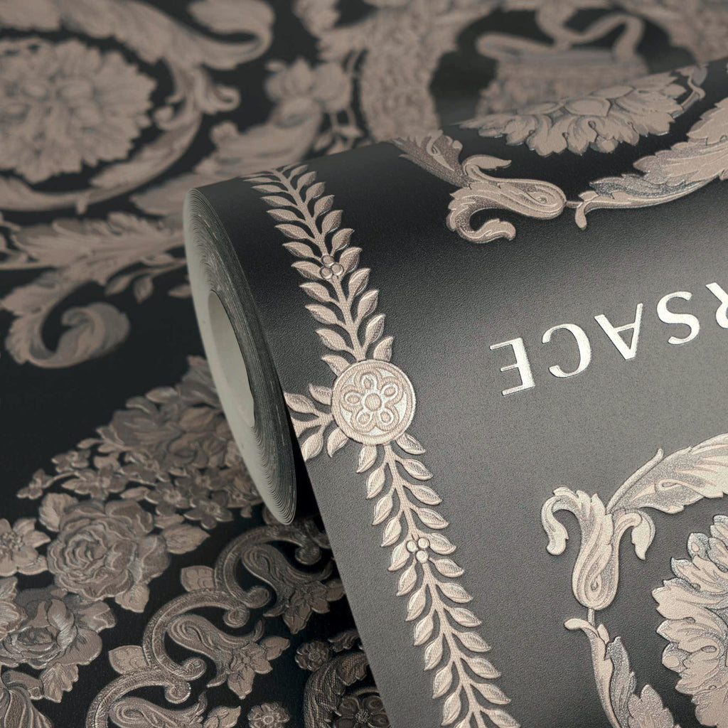Versace 6-Vliestapete Vinyltapete Schwarz Versace-logo