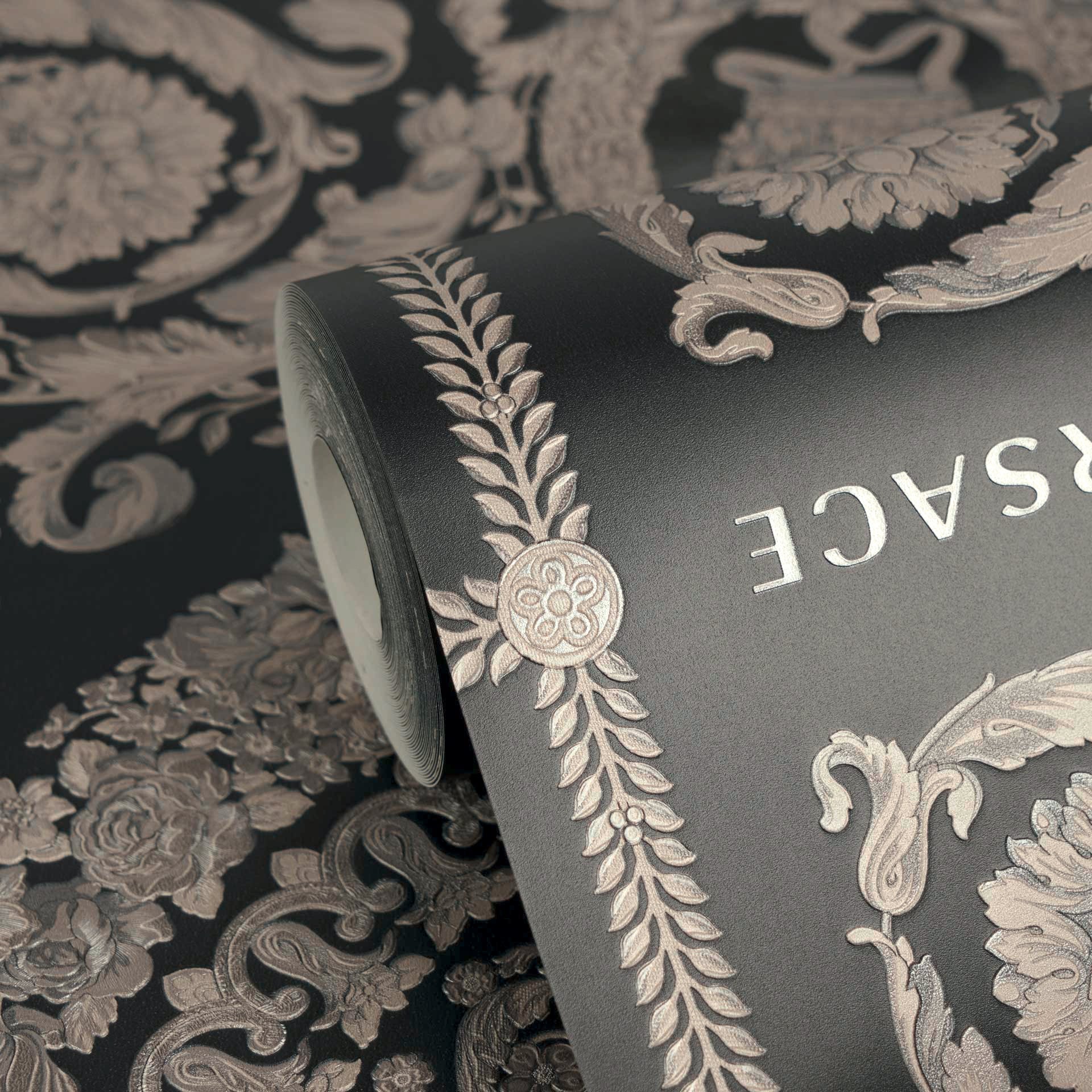 Versace 6-Vliestapete Vinyltapete Schwarz Versace-logo