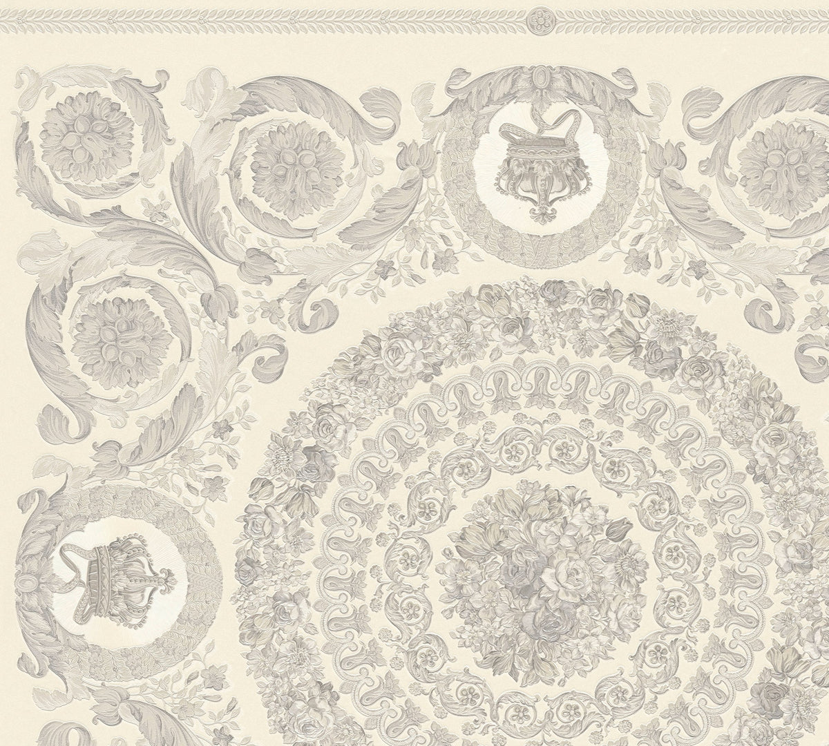 Papel pintado vinílico Versace 6 blanco logotipo icónico de Versace - Matex - Imagen 7