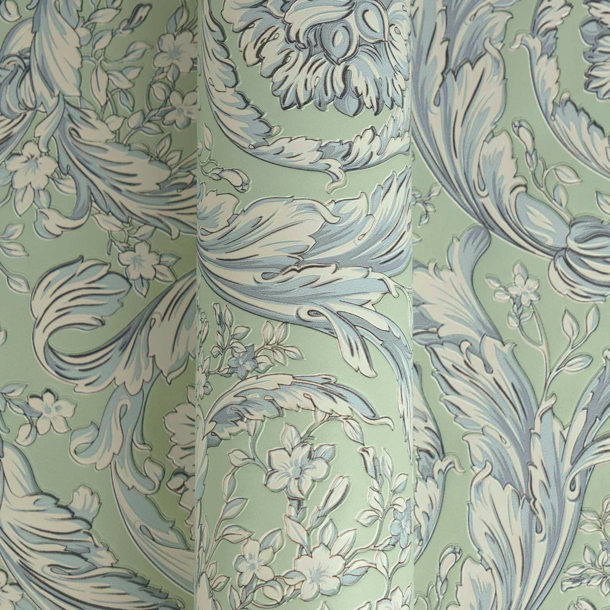 Papel pintado vinílico Versace 6 verde floral - Matex - Imagen 3