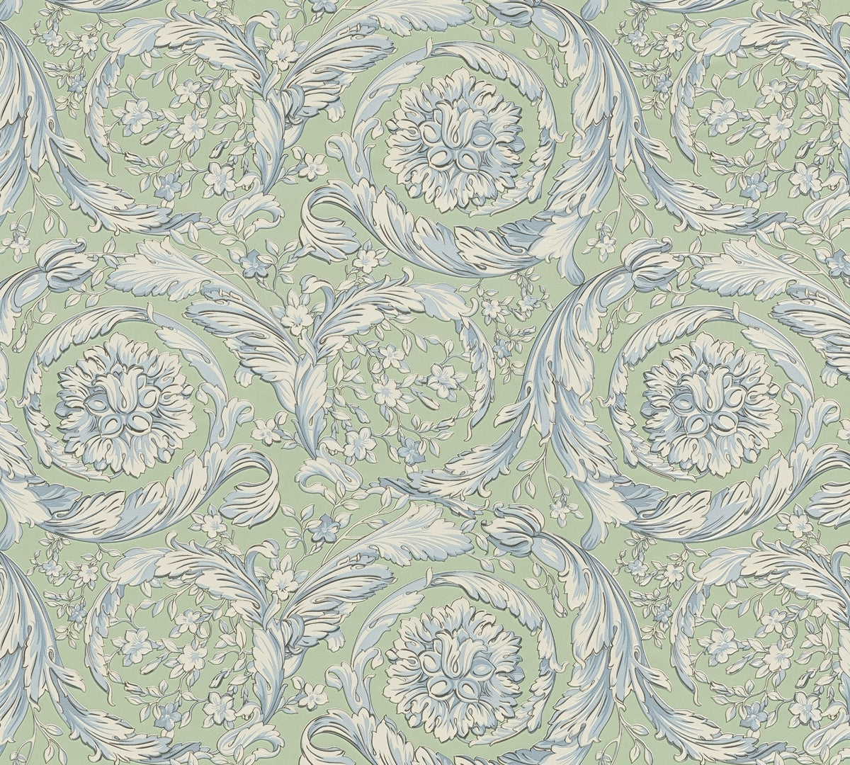 Papel pintado vinílico Versace 6 verde floral - Matex - Imagen 8