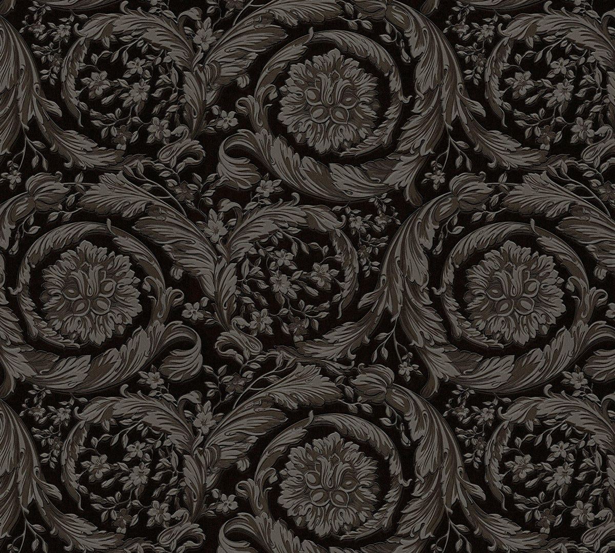 Papel pintado vinílico Versace 6 gris floral - Matex - Imagen 7