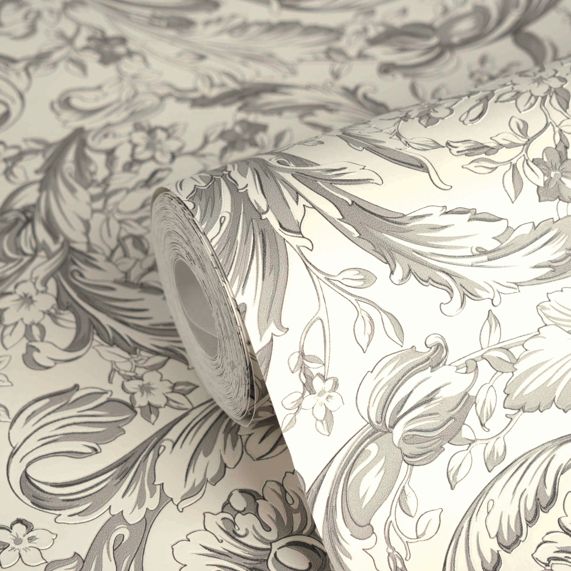 Versace 6-Vliestapete Vinyltapete Grau Floral