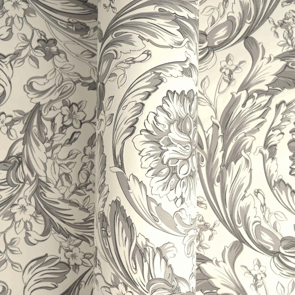 Versace 6-Vliestapete Vinyltapete Grau Floral
