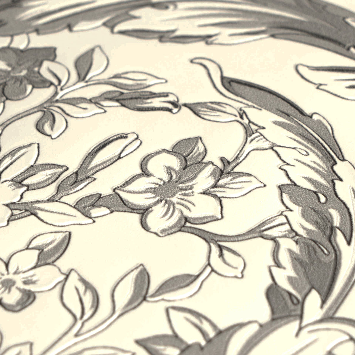 Papel pintado vinílico Versace 6 gris floral - Matex - Imagen 4