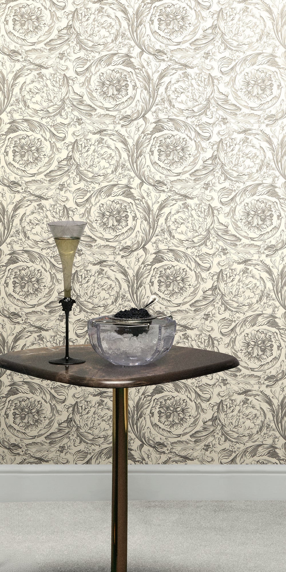 Versace 6-Vliestapete Vinyltapete Grau Floral