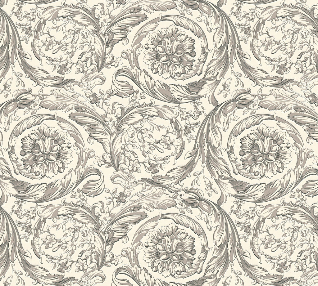 Versace 6-Vliestapete Vinyltapete Grau Floral