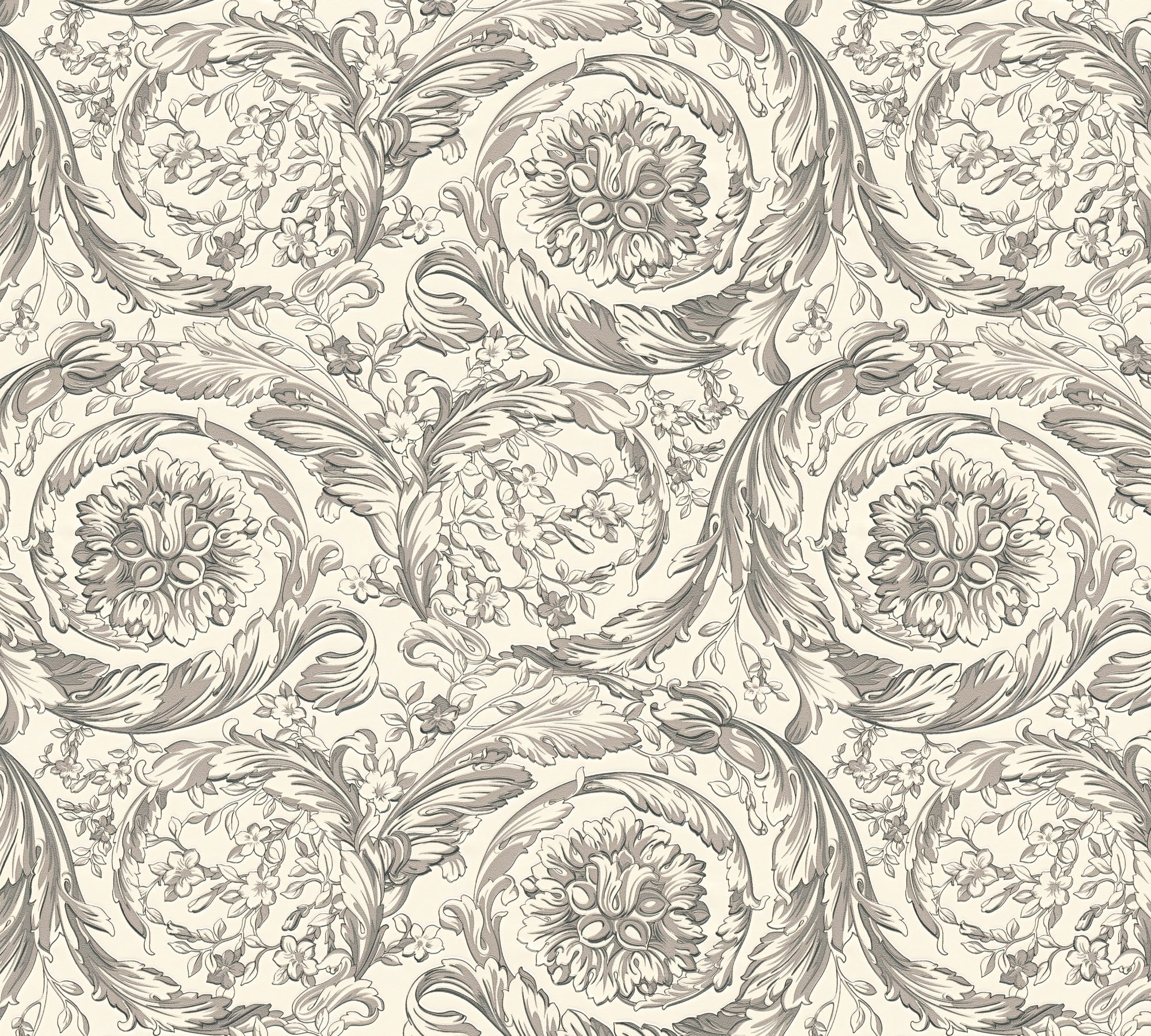 Versace 6-Vliestapete Vinyltapete Grau Floral