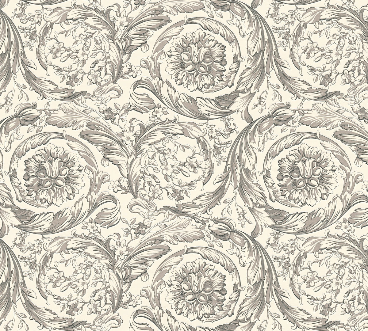 Papel pintado vinílico Versace 6 gris floral - Matex - Imagen 7