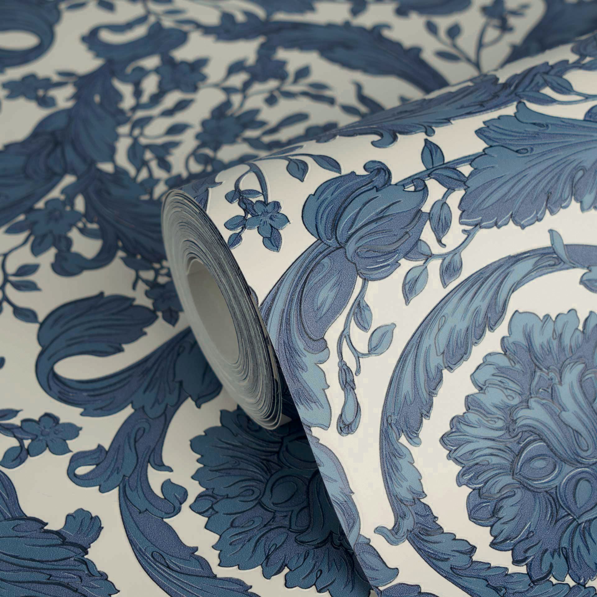 Versace 6-Vliestapete Vinyltapete Blau Floral