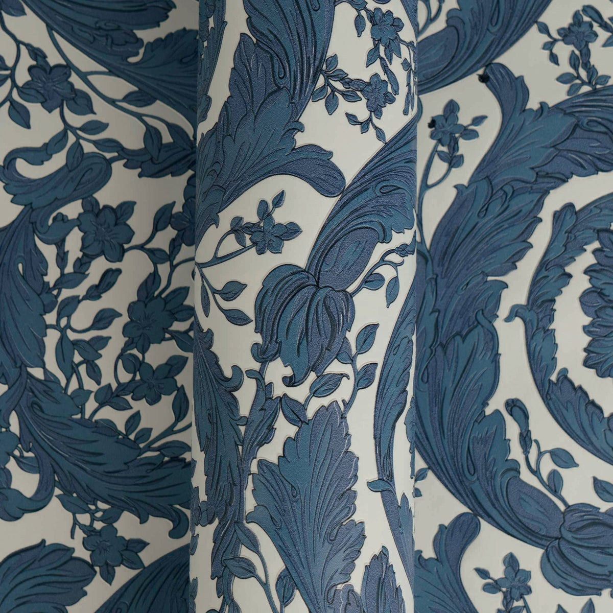 Papel pintado vinílico Versace 6 azul floral - Matex - Imagen 3