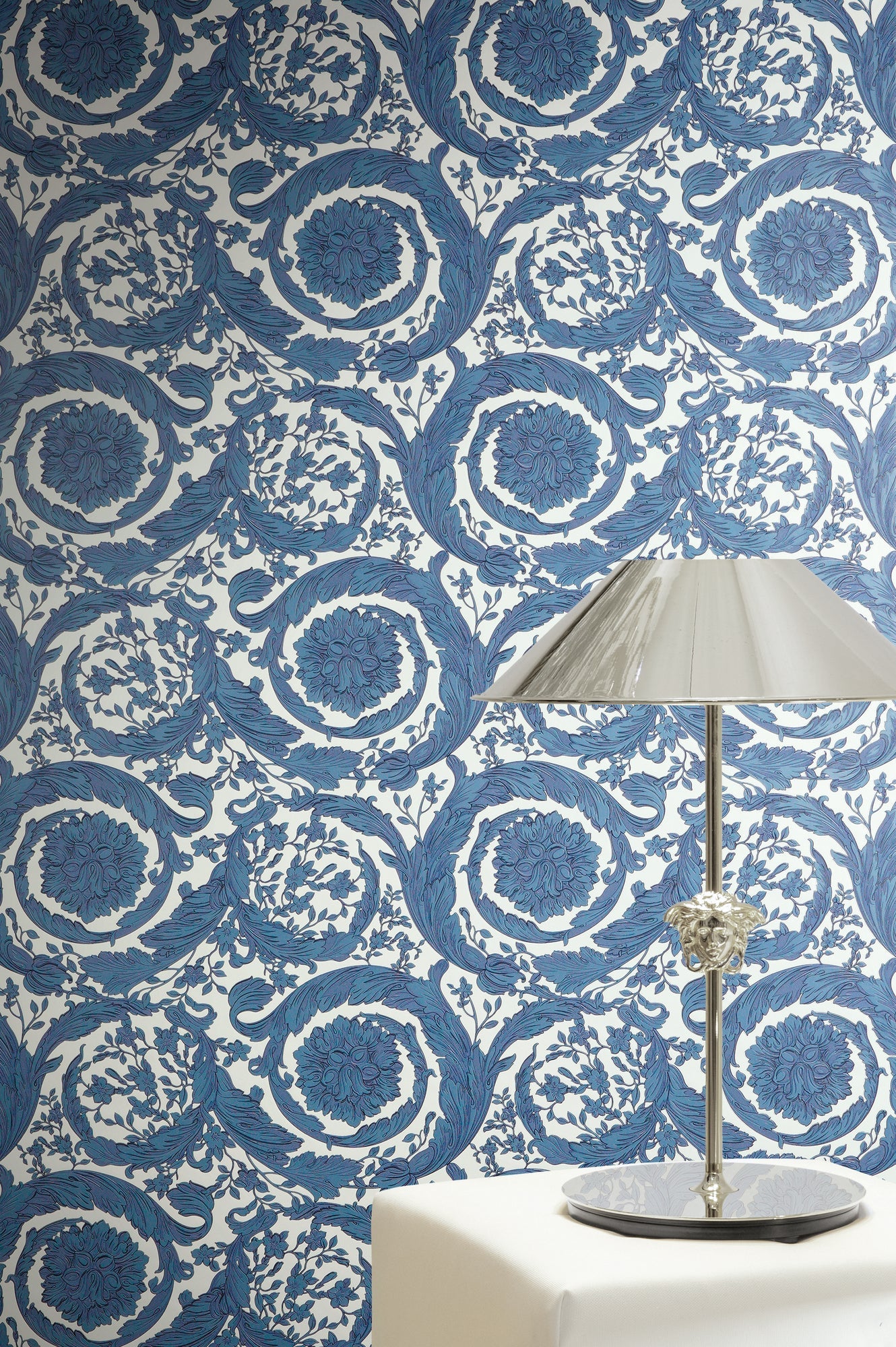 Versace 6-Vliestapete Vinyltapete Blau Floral