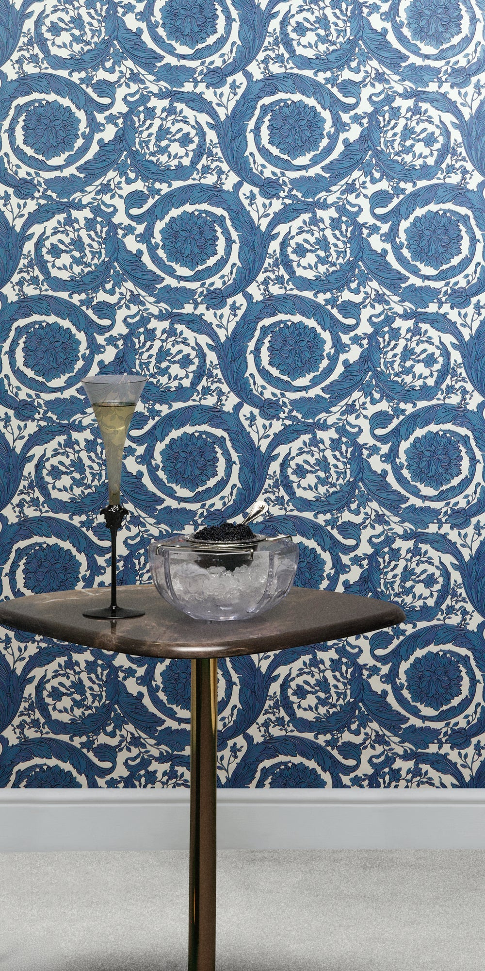 Versace 6-Vliestapete Vinyltapete Blau Floral