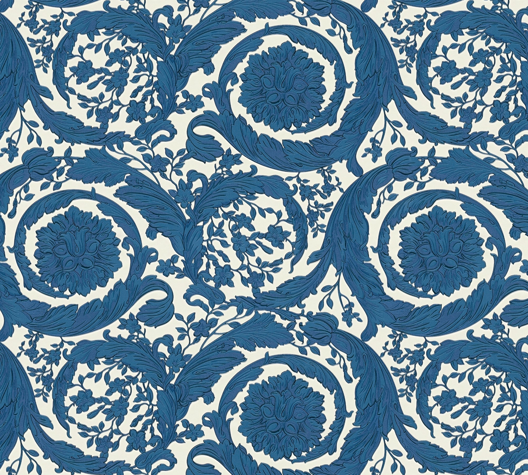 Versace 6-Vliestapete Vinyltapete Blau Floral
