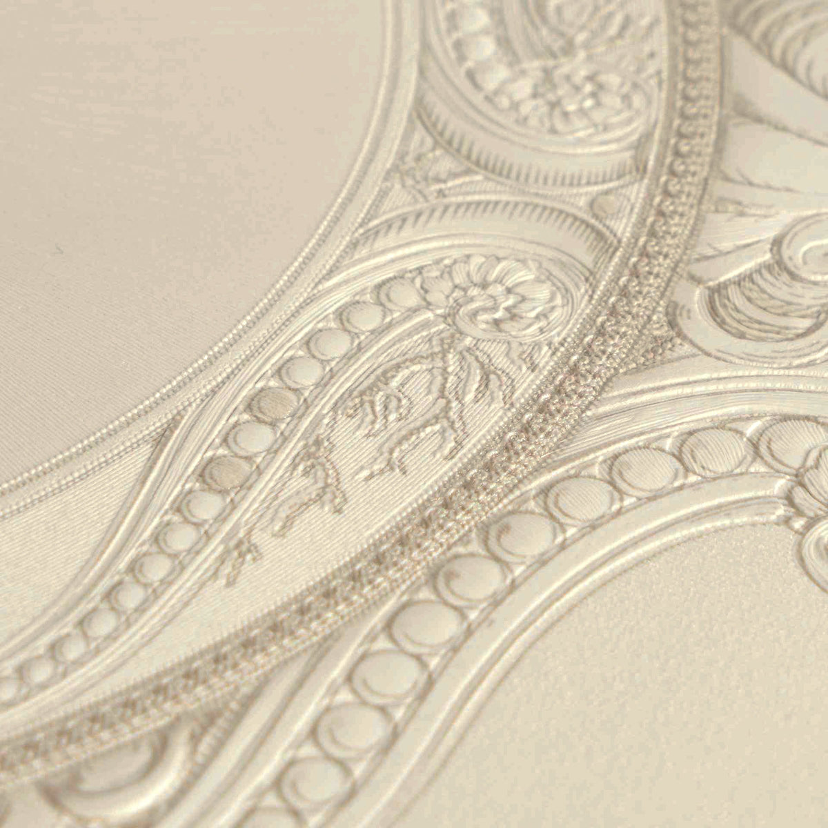 Papel pintado vinílico Versace 6 beige círculos geométricos - Matex - Imagen 4