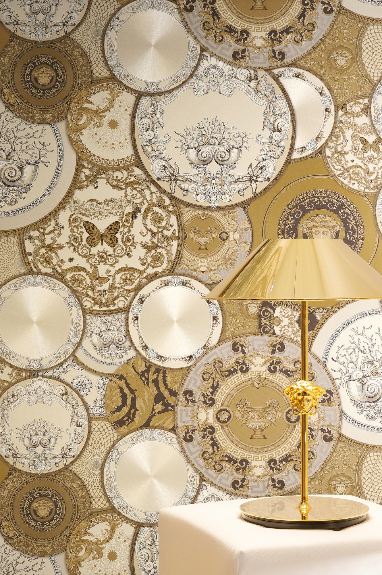 Versace 6-Vliestapete Vinyltapete Gold Kreise