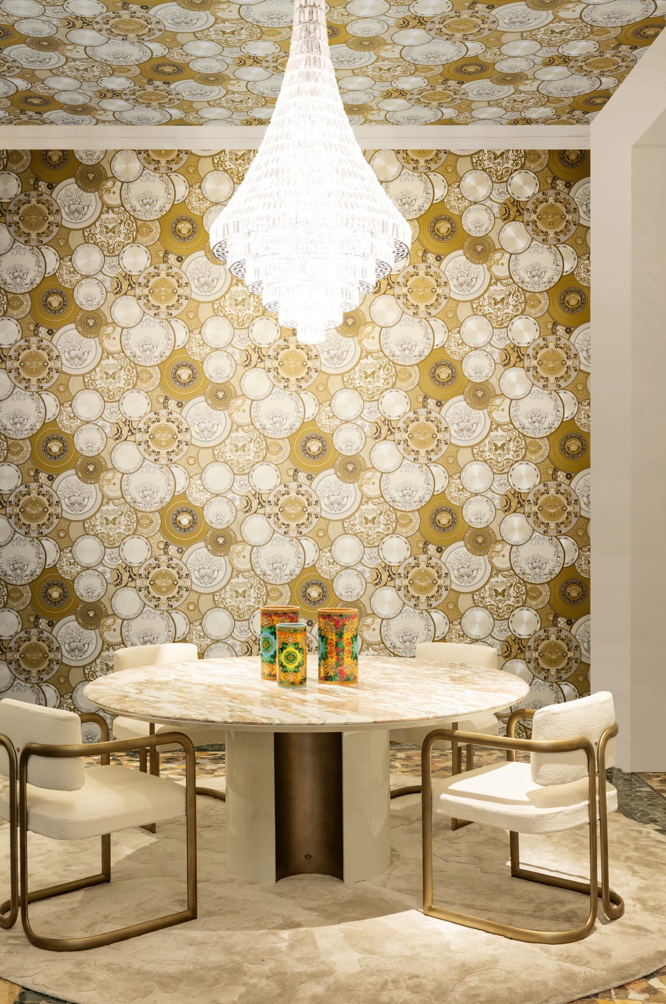 Versace 6-Vliestapete Vinyltapete Gold Kreise