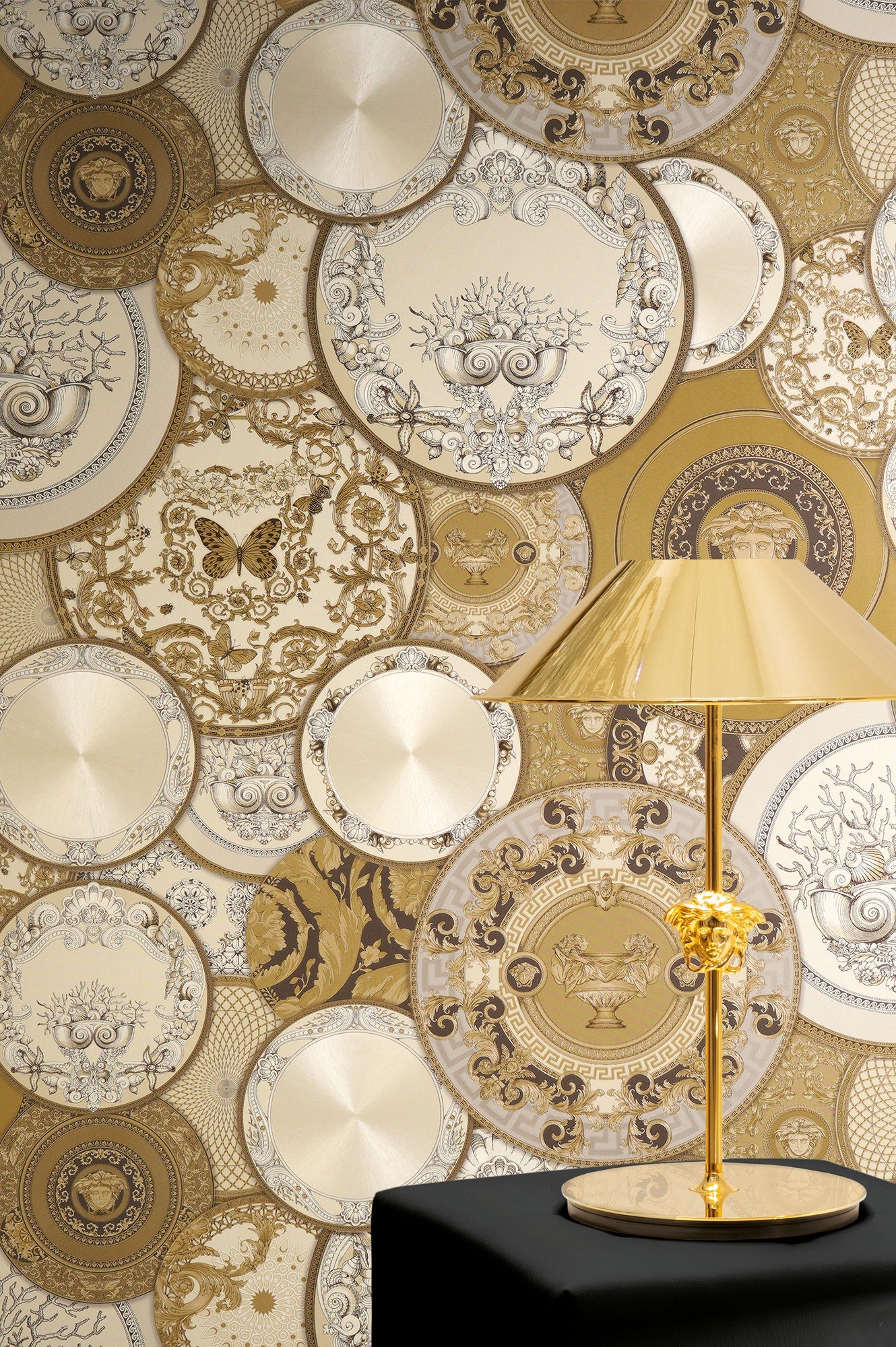 Versace 6-Vliestapete Vinyltapete Gold Kreise