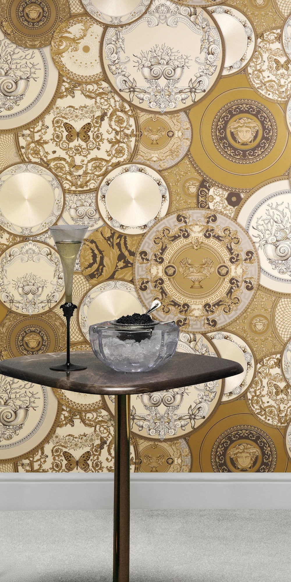 Versace 6-Vliestapete Vinyltapete Gold Kreise