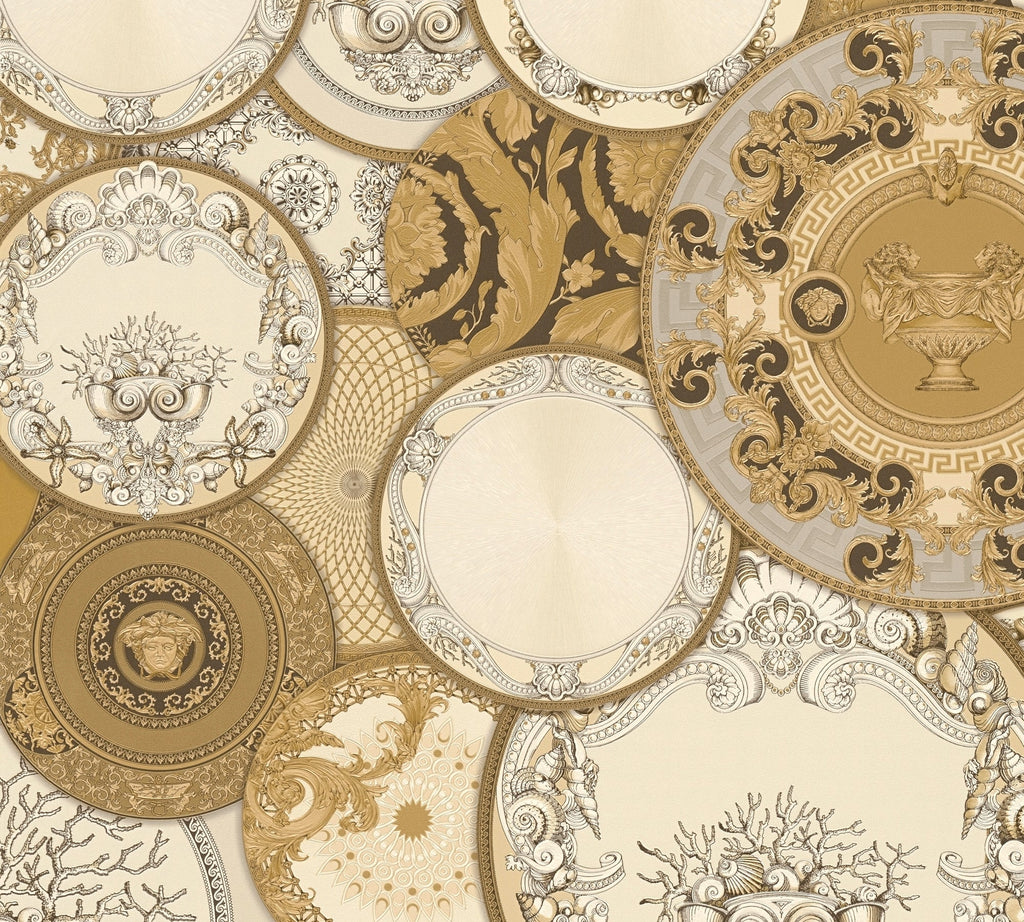 Versace 6-Vliestapete Vinyltapete Gold Kreise