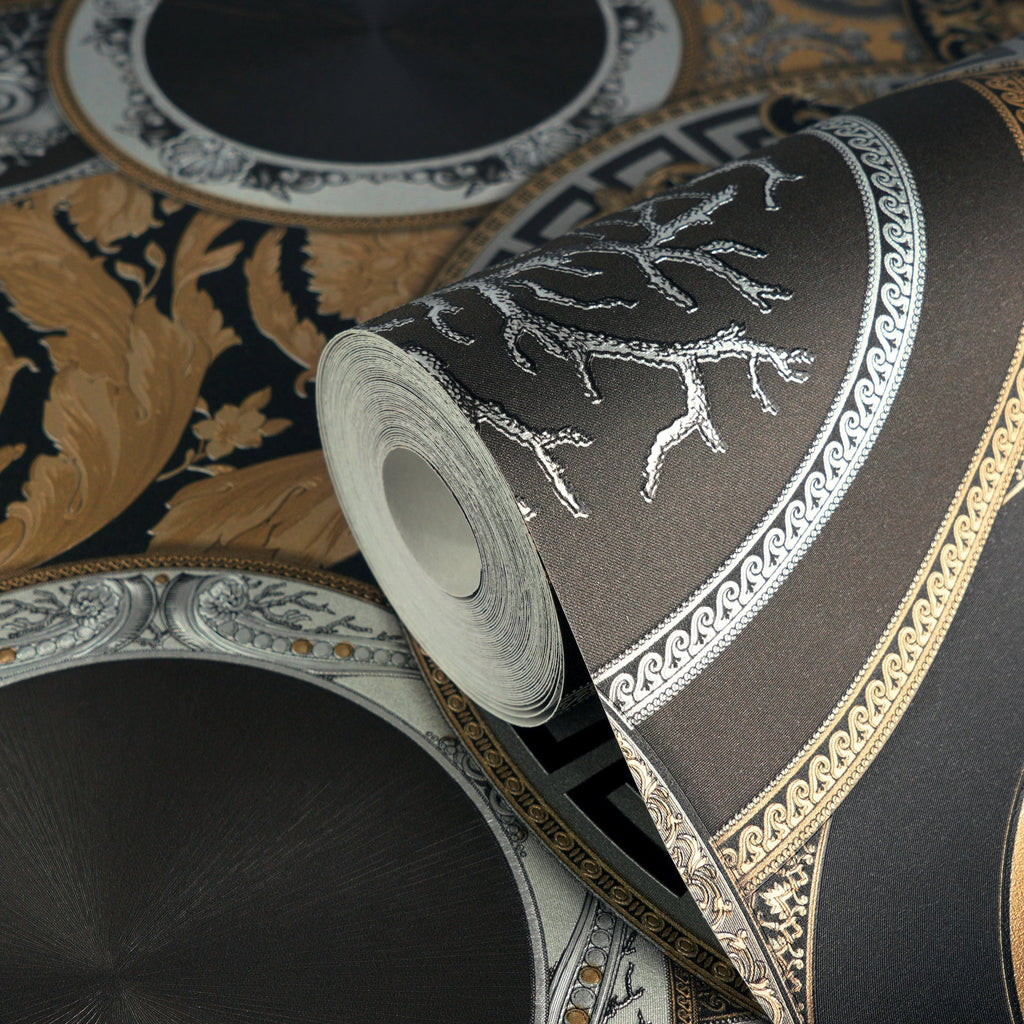 Versace 6-Vliestapete Vinyltapete Schwarz Kreise