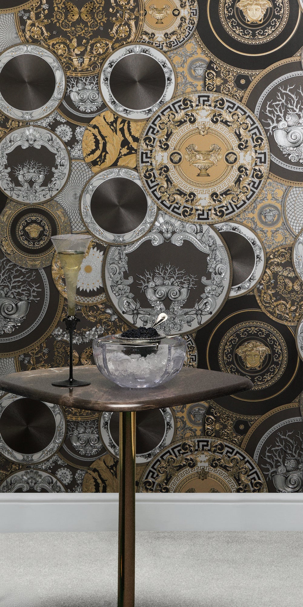 Versace 6-Vliestapete Vinyltapete Schwarz Kreise
