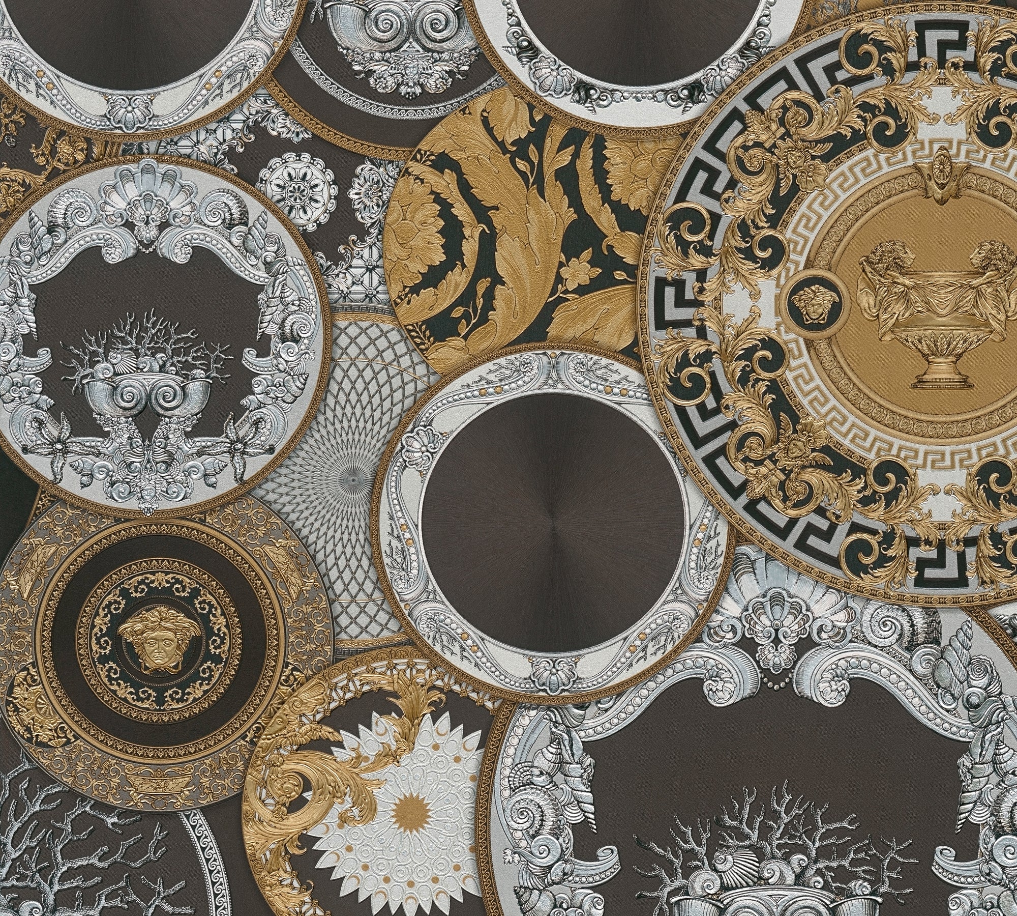 Versace 6-Vliestapete Vinyltapete Schwarz Kreise