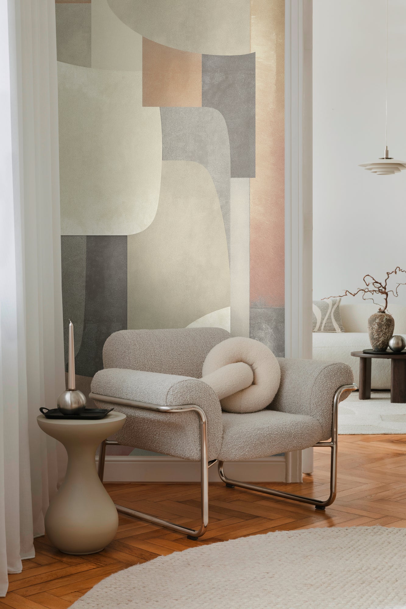 Hochwertige Fototapete Beige Abstrakt