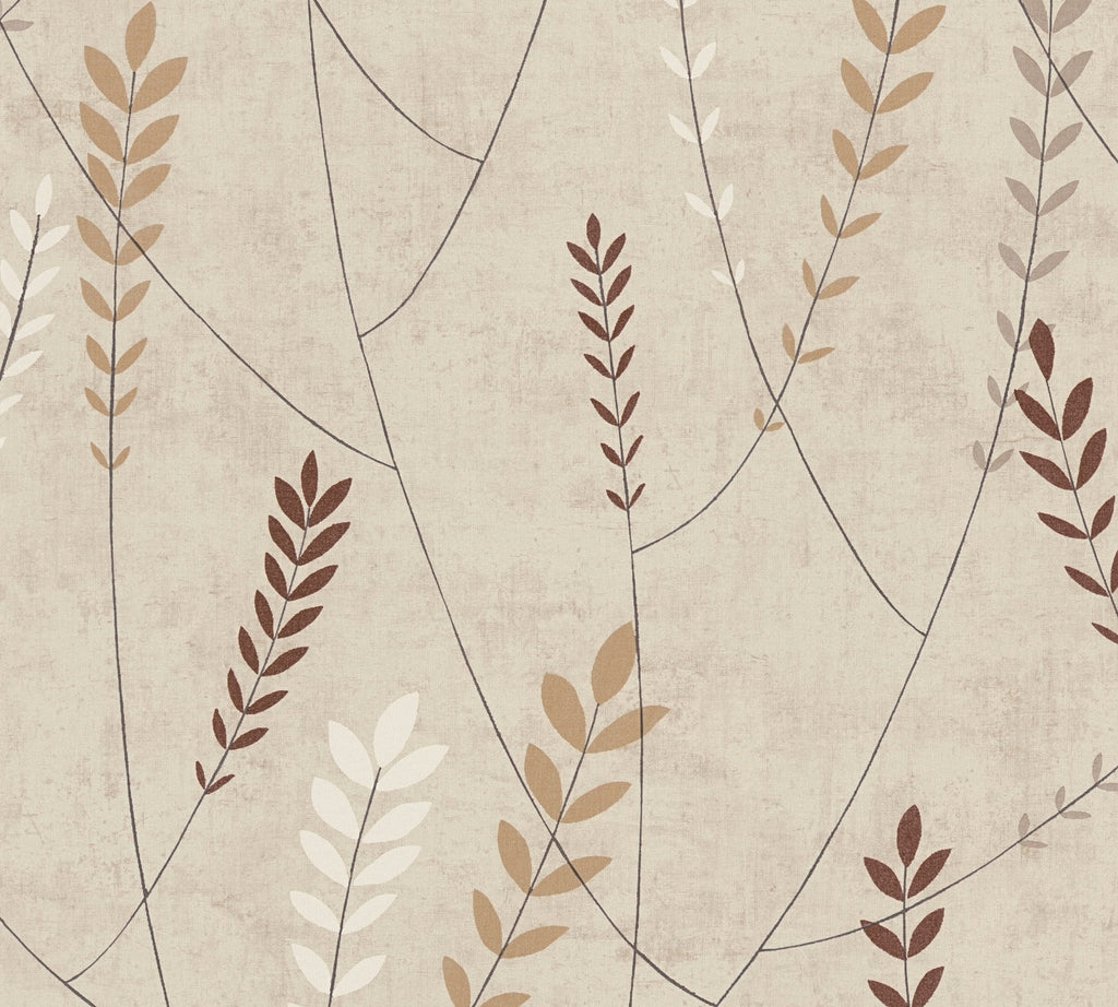Hochwertige Vliestapete Beige Floral