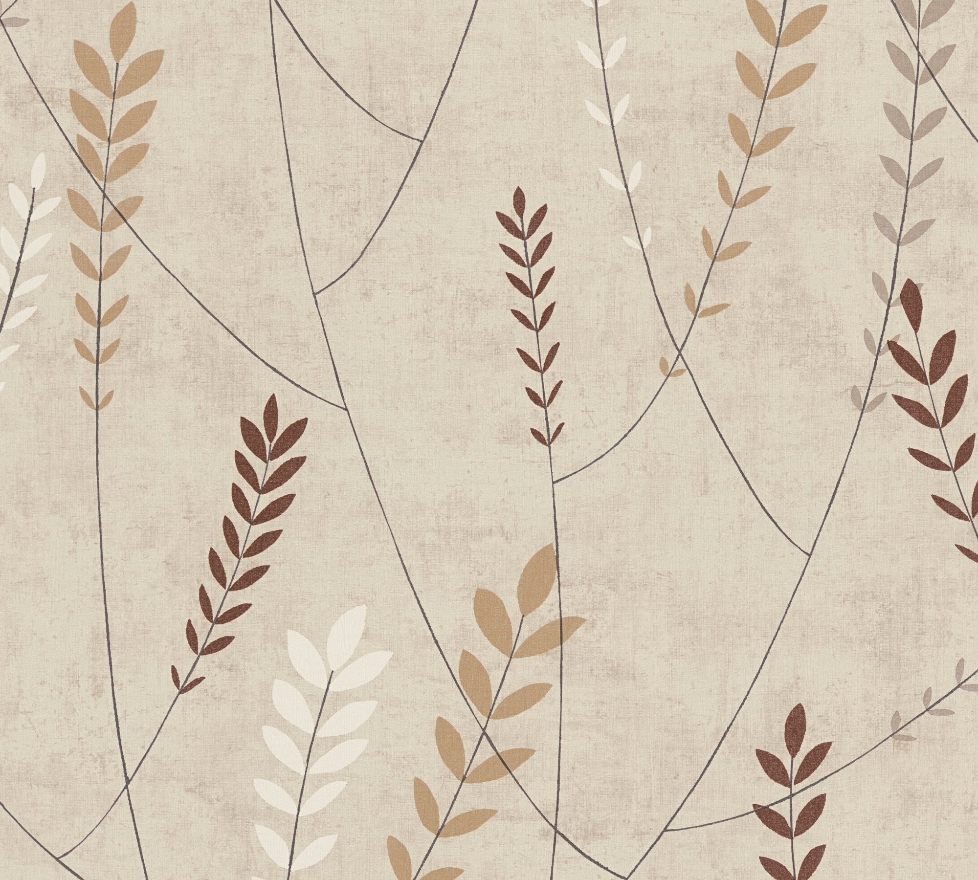 Hochwertige Vliestapete Beige Floral