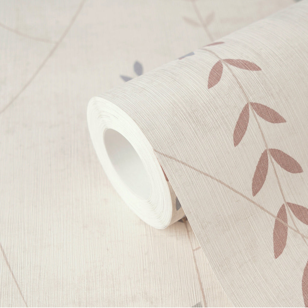 Hochwertige Vliestapete Beige Floral