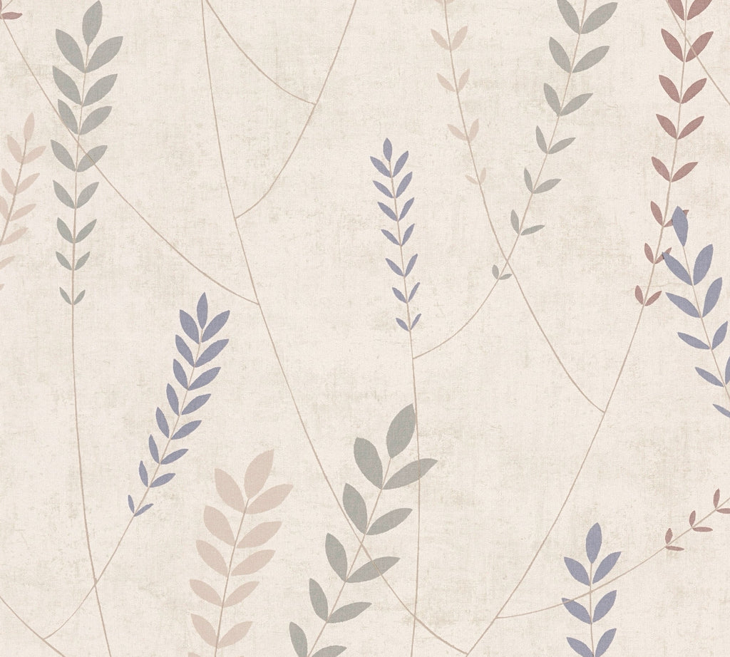 Hochwertige Vliestapete Beige Floral