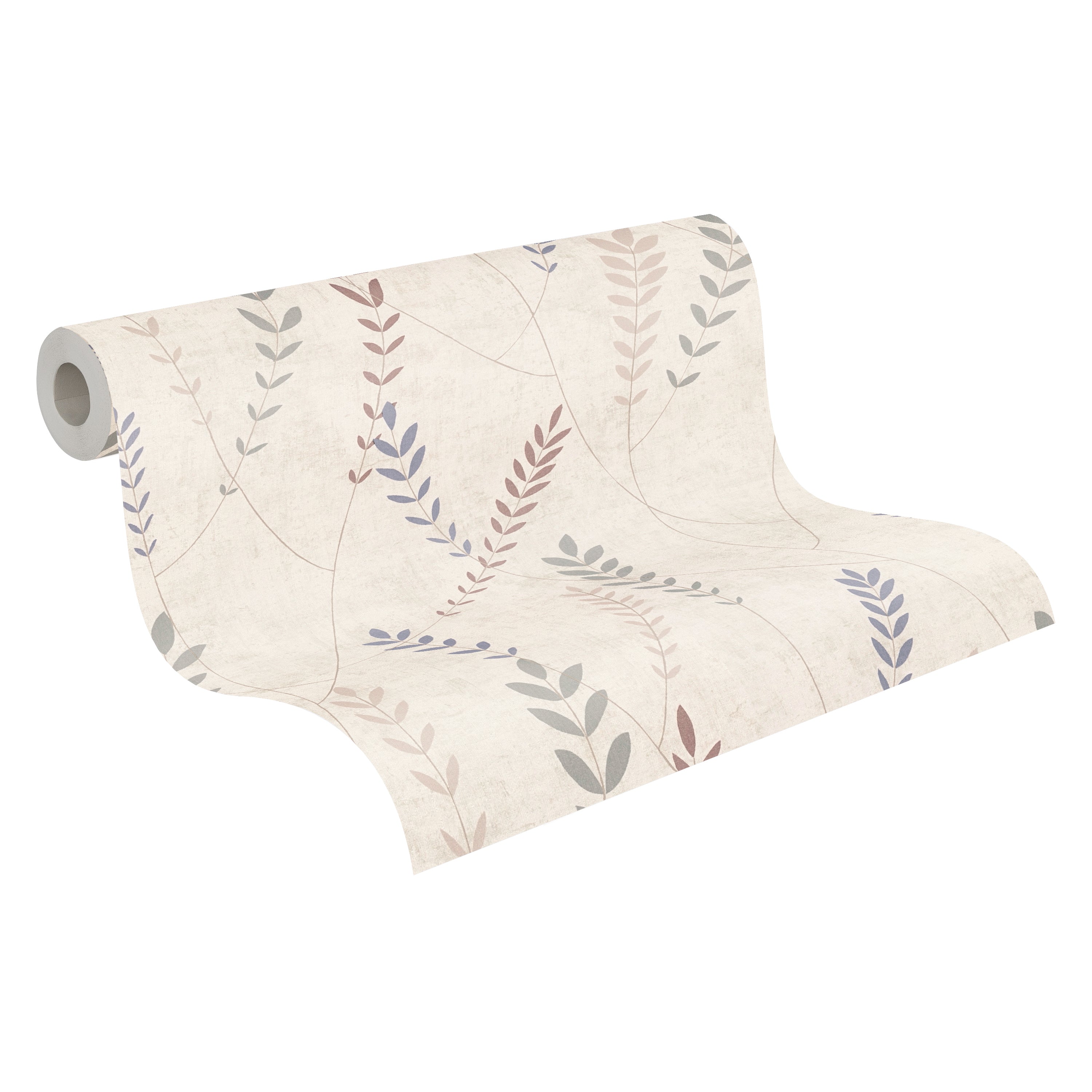 Hochwertige Vliestapete Beige Floral