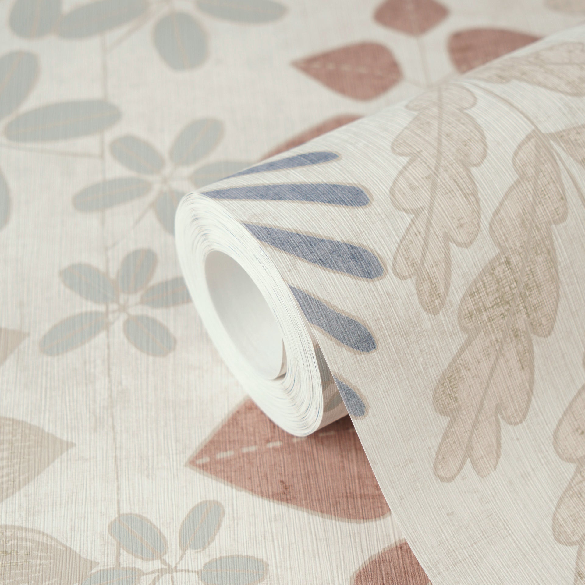 Hochwertige Vliestapete Beige Floral