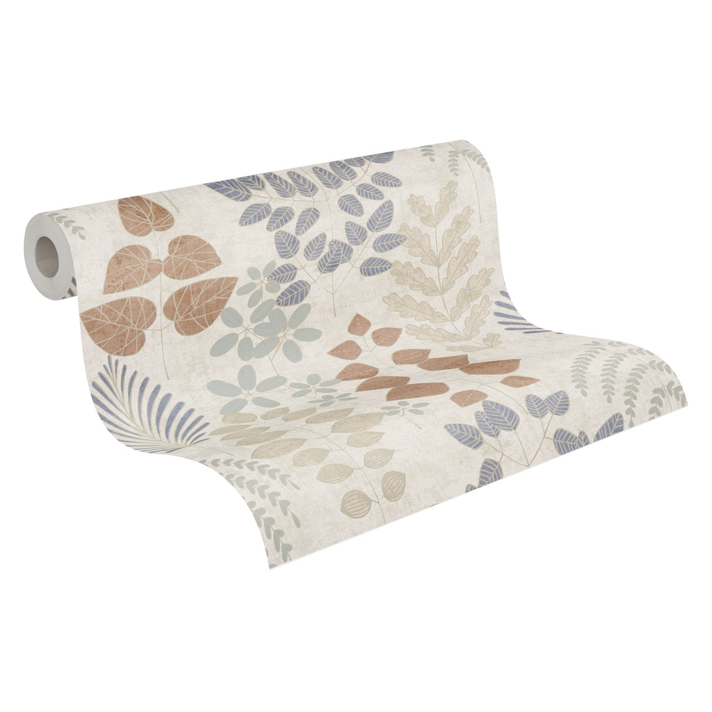 Hochwertige Vliestapete Beige Floral