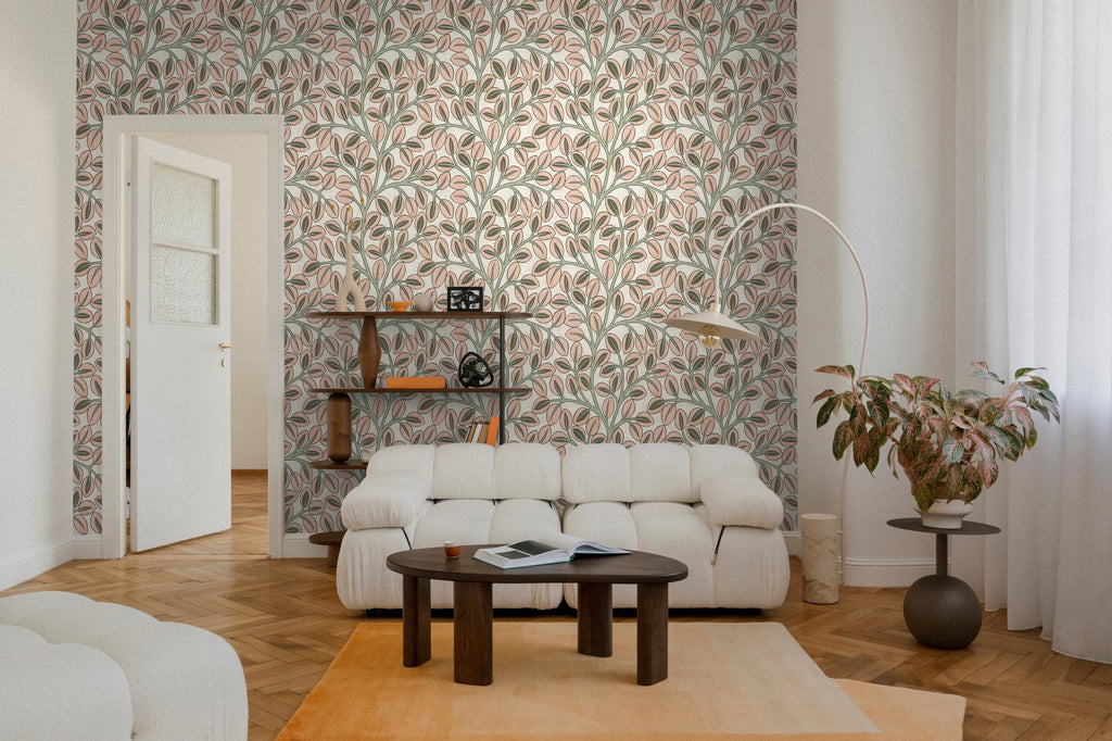 Hochwertige Vliestapete Grau Floral