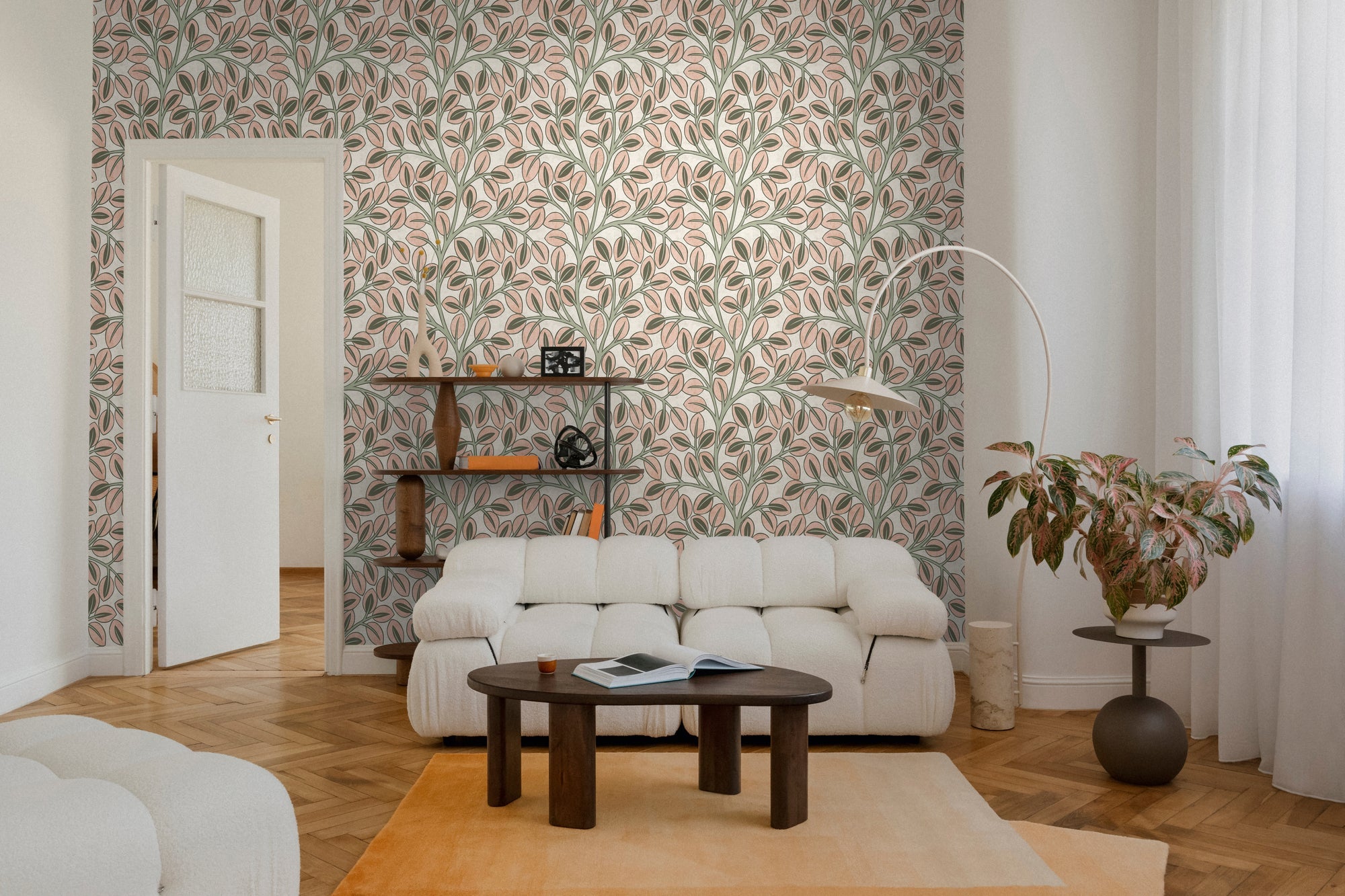 Hochwertige Vliestapete Grau Floral