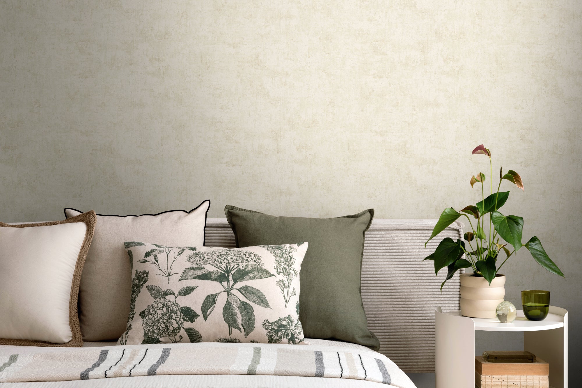 Hochwertige Vliestapete Beige Unitapete