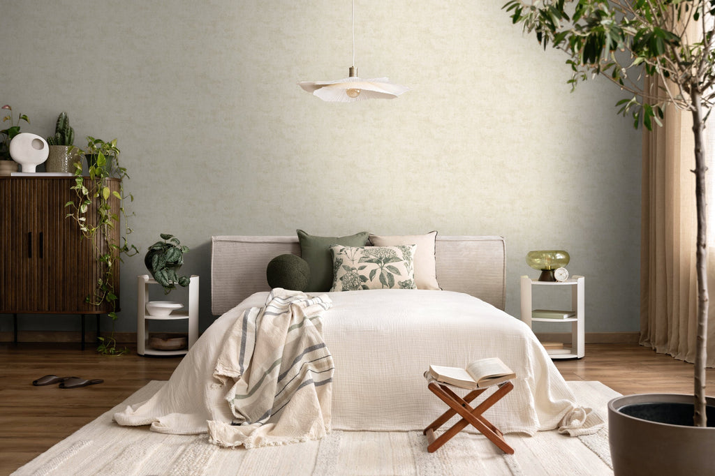 Hochwertige Vliestapete Beige Unitapete