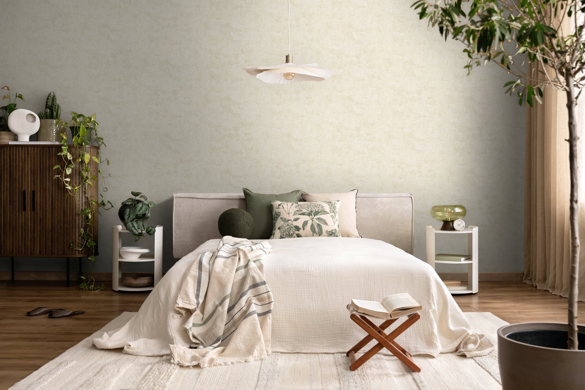 Hochwertige Vliestapete Beige Unitapete