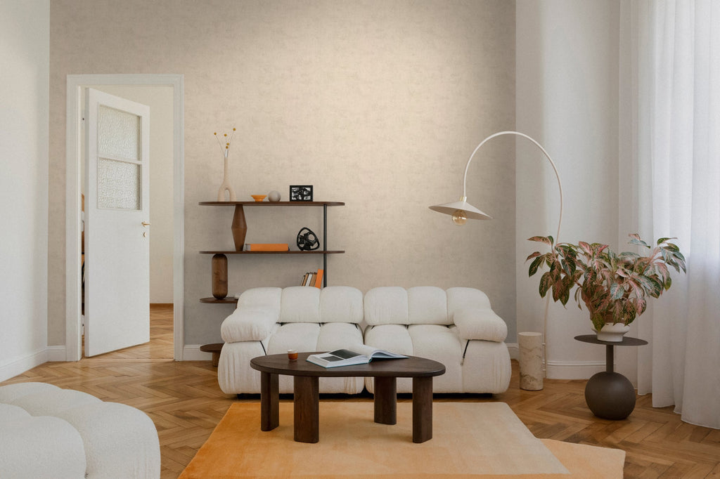 Hochwertige Vliestapete Beige Unitapete