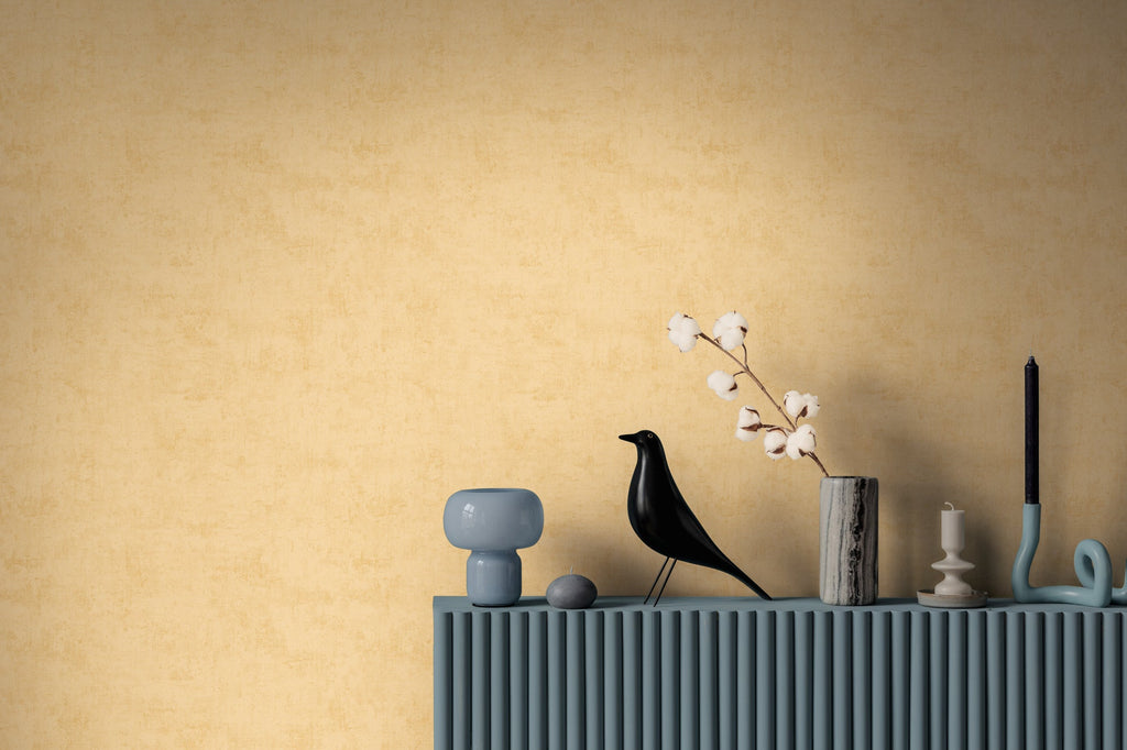 Hochwertige Vliestapete Gelb Unitapete
