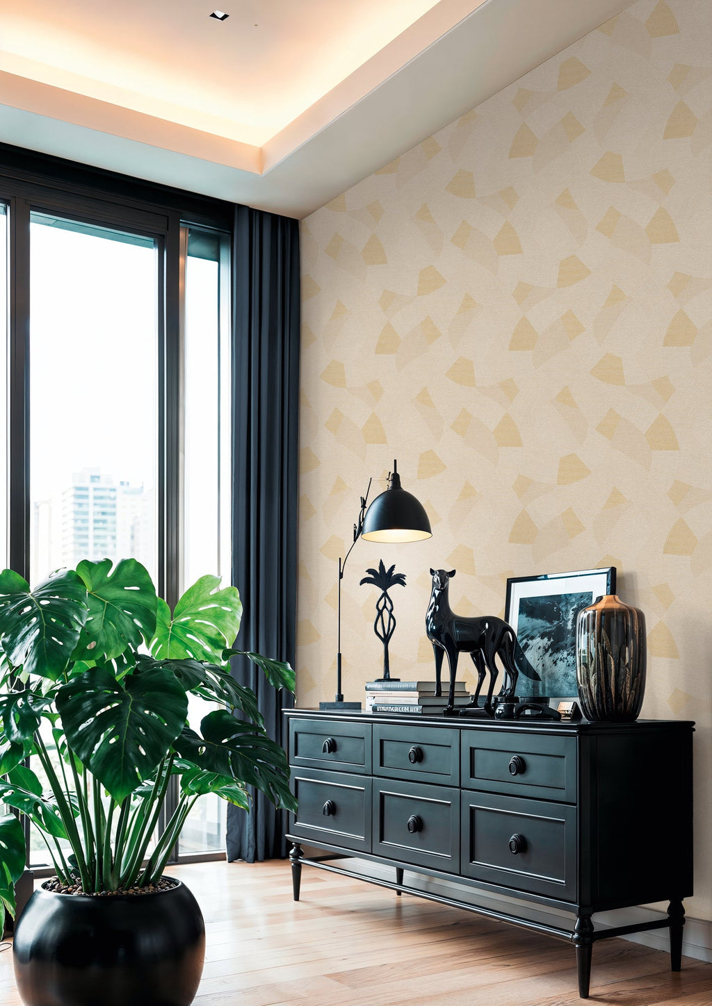 Cuba II-Vliestapete Vinyltapete Beige Geometrisch