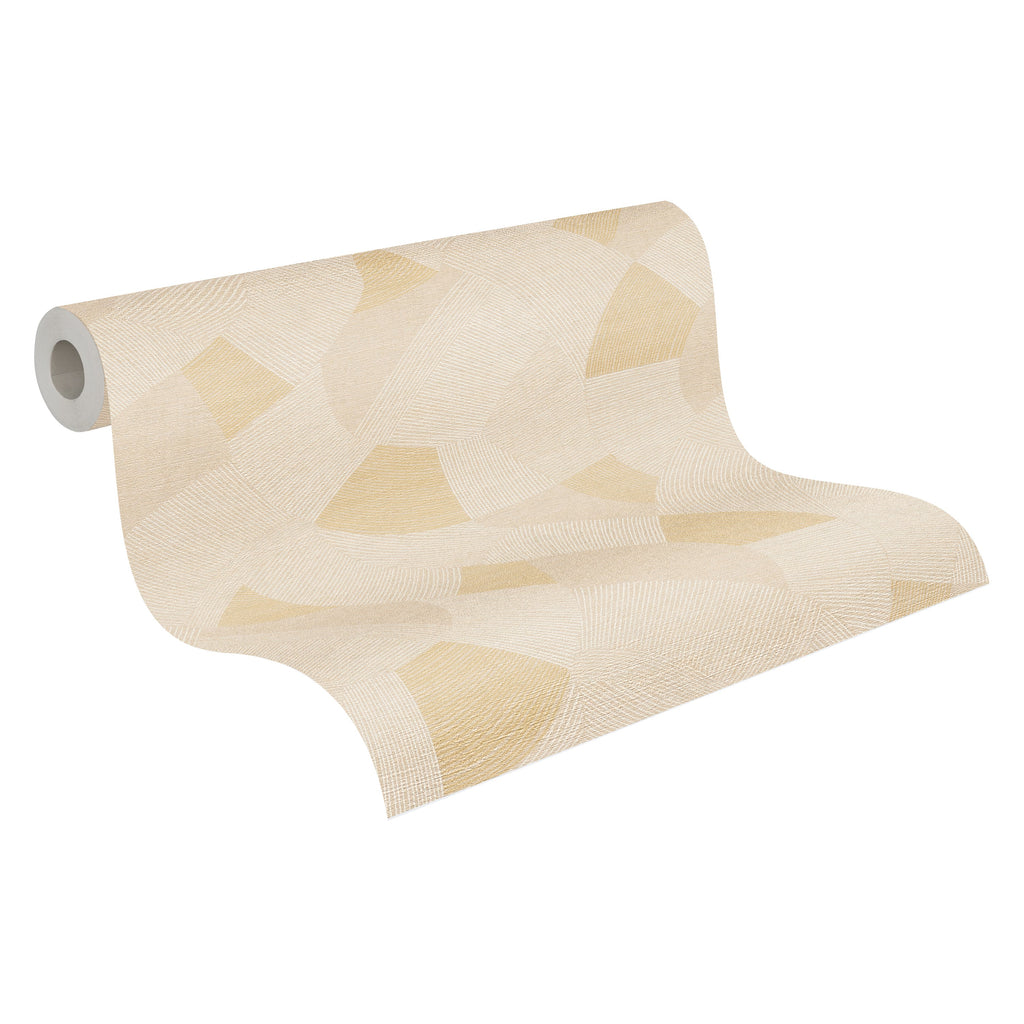 Cuba II-Vliestapete Vinyltapete Beige Geometrisch