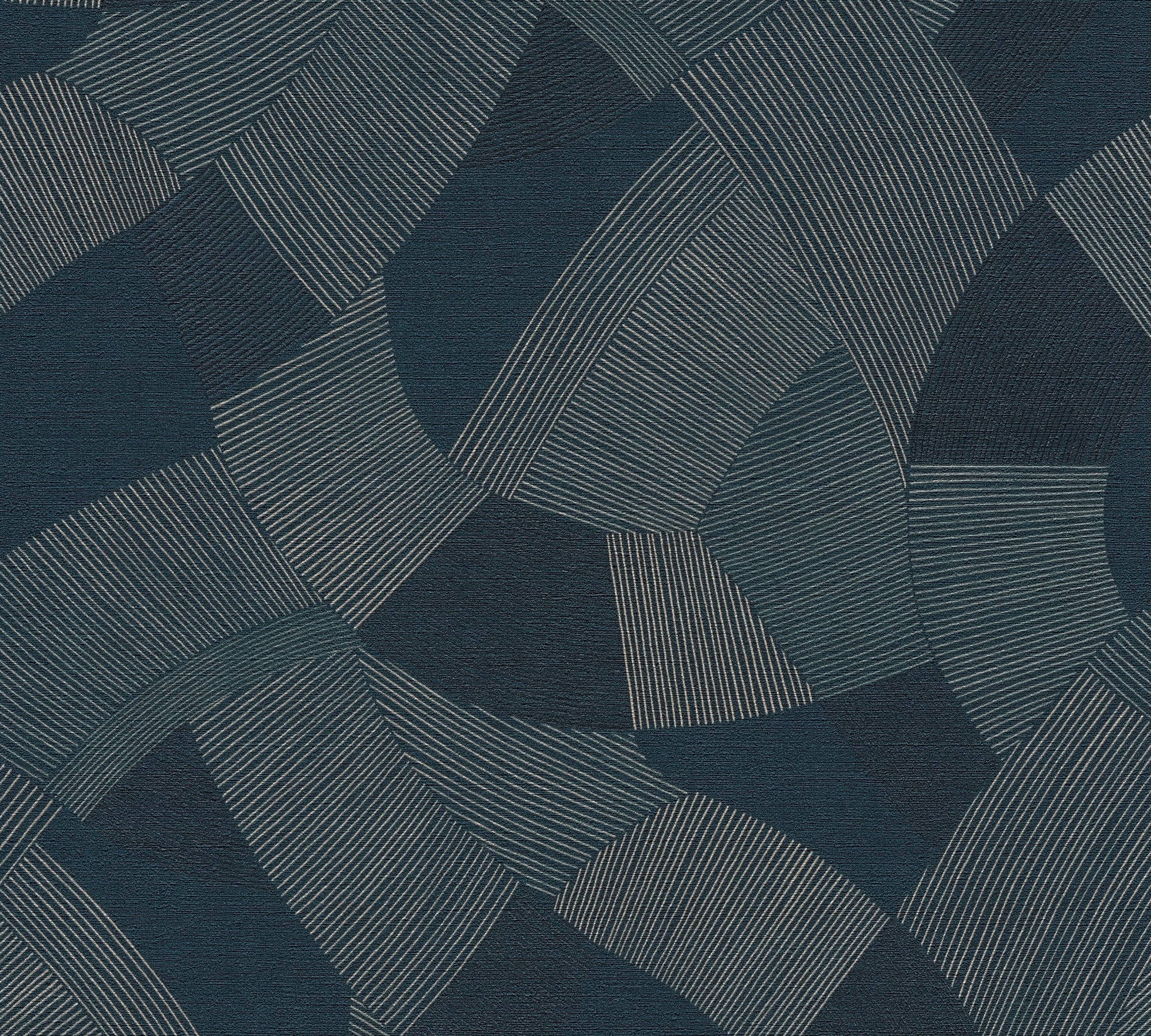 Cuba II-Vliestapete Vinyltapete Blau Geometrisch