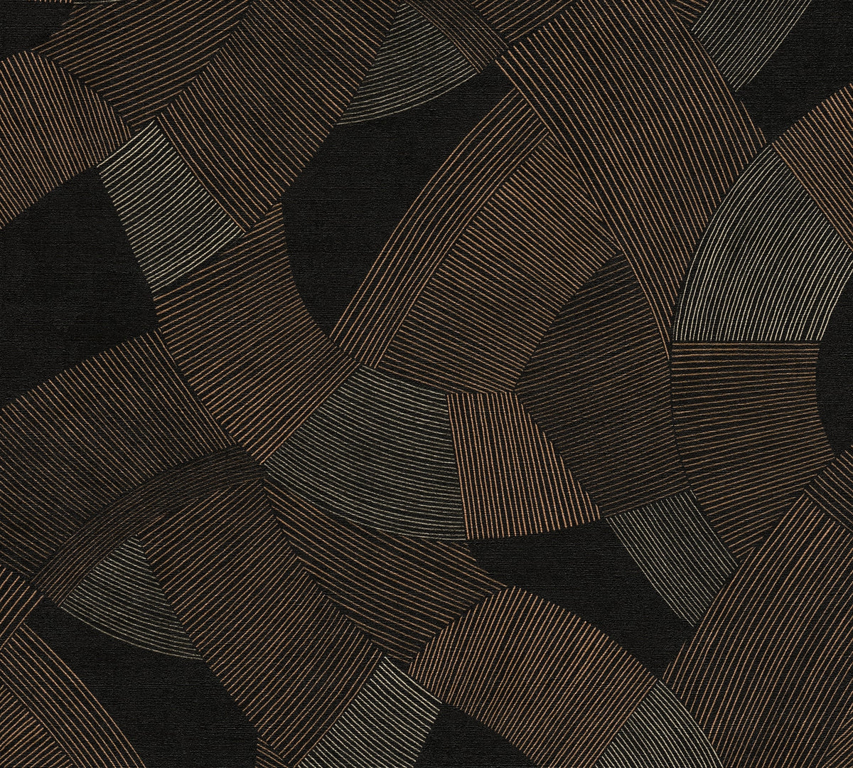 Papel pintado vinílico Cuba II negro geométrico - Matex - Imagen 7