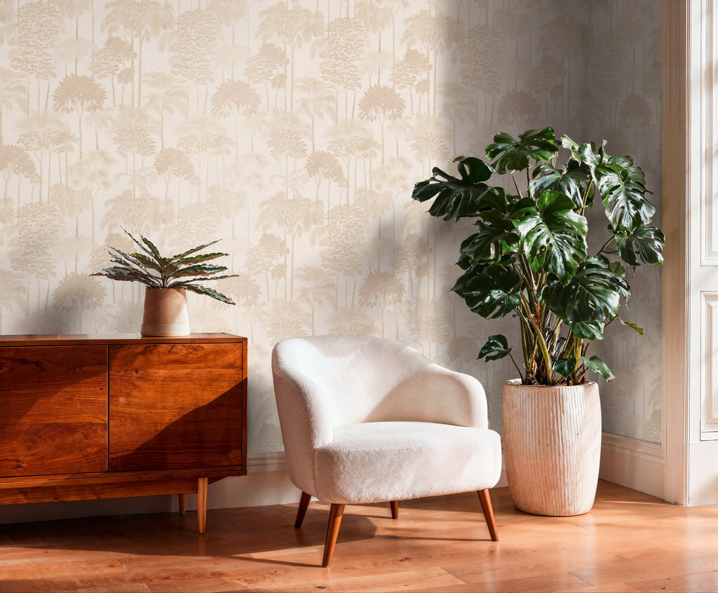Cuba II-Vliestapete Vinyltapete Beige Dschungel