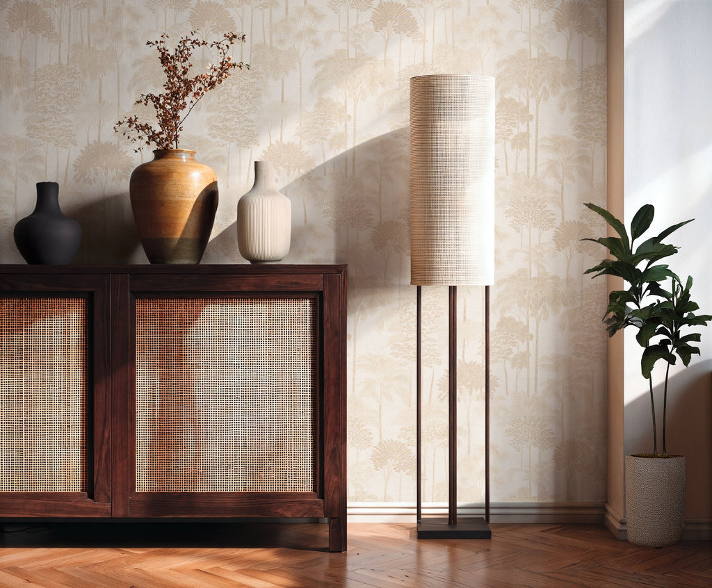 Cuba II-Vliestapete Vinyltapete Beige Dschungel