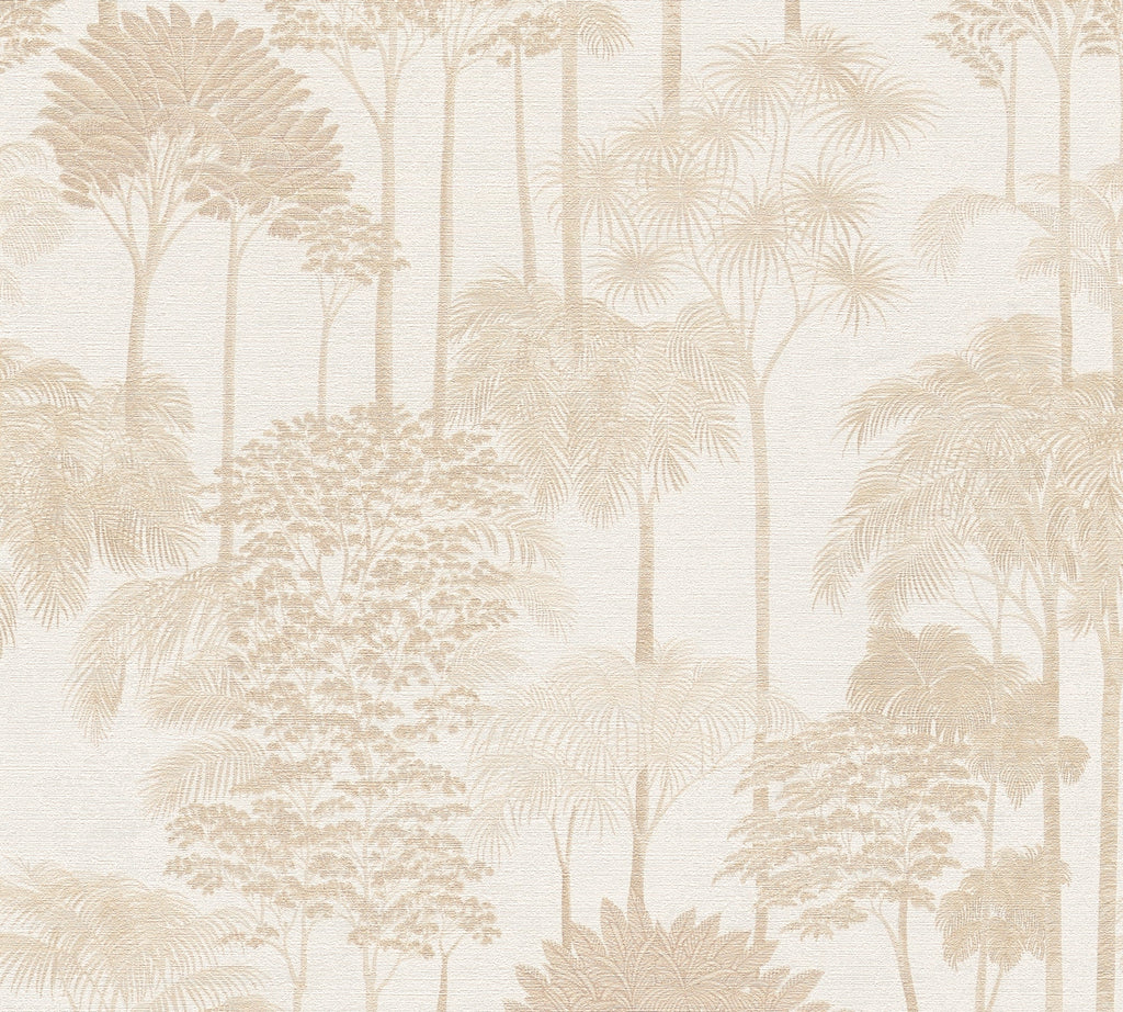 Cuba II-Vliestapete Vinyltapete Beige Dschungel